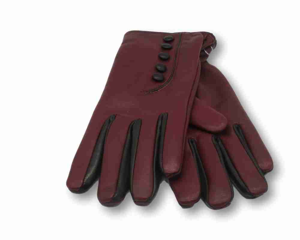 Guanti In Pelle Morbida Donna Emporium Leather – Fodera In Pelliccia Sintetica, Colore Rosso, Vestibilità Calda