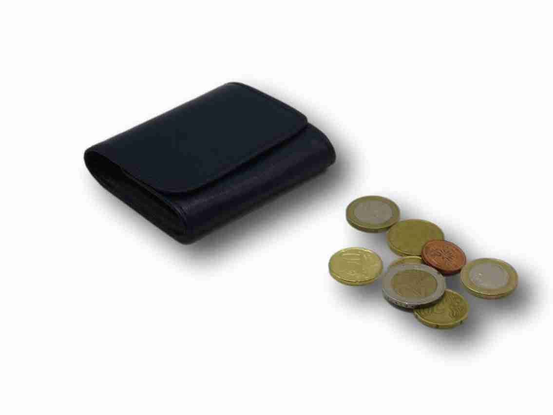 Portamonete In Pelle Con Cerniera E Portachiavi – Mini Borsa Porta Oggetti 10,5x10,5 Cm, Per Uomini E Donne, Nero